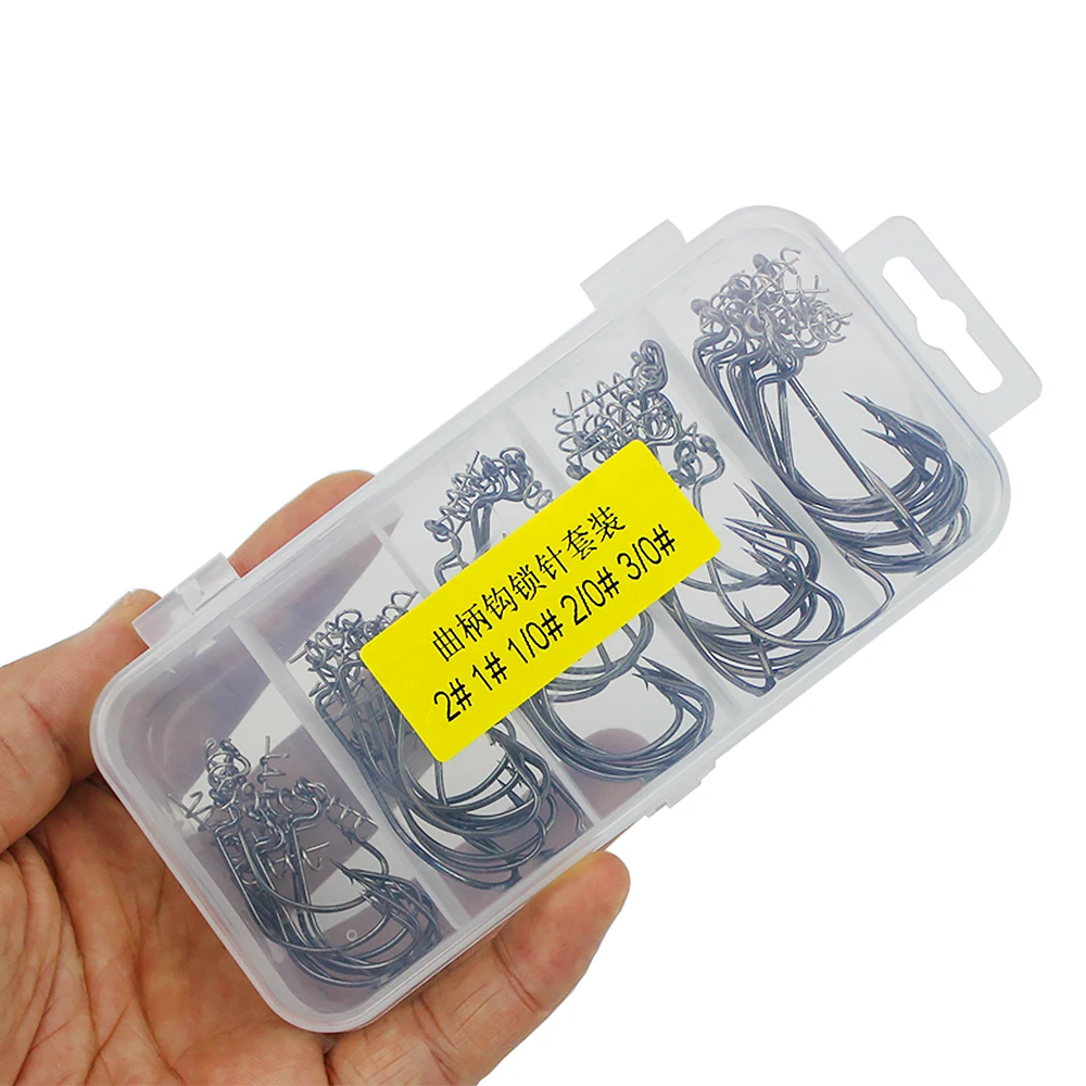 50PCS Worm Hooks Set with Tackle Box Fishing Crank Hooks Set Spring Twist Hooks for Soft Fishing Baits Pesca
50PCS Worm Hooks Set with Tackle Box Fishing Crank Hooks Set Spring Twist Hooks for Soft Fishing Baits Pesca