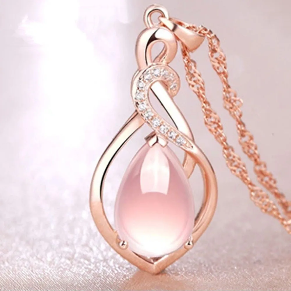 Rose Gold Fashion Women Crystal Pink Pendant Necklace Statement Jewelry Graceful trendy NECKLACE Party Prom girlfriend gifts
Rose Gold Fashion Women Crystal Pink Pendant Necklace Statement Jewelry Graceful trendy NECKLACE Party Prom girlfriend gifts