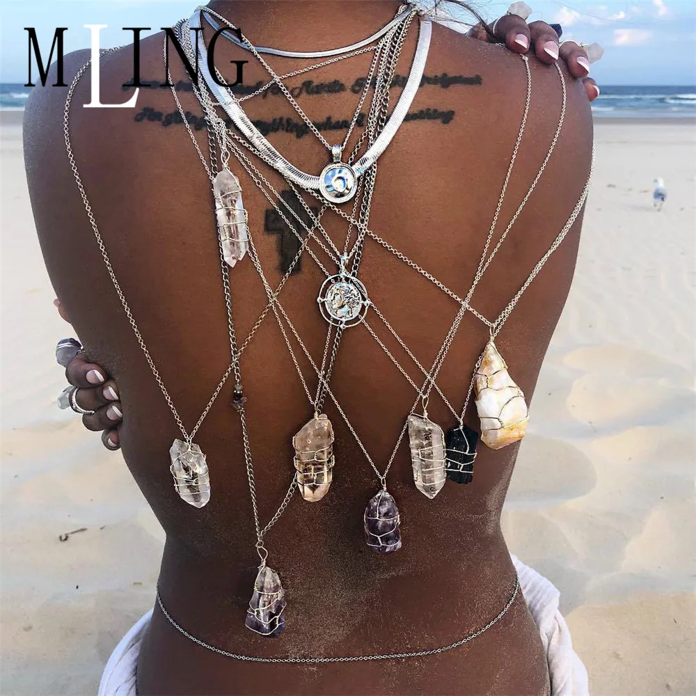 MLING Newest Nature Stone Pendant Necklace Handmade Copper Wire Wrap Crystal Necklace Pendant Jewelry Gift
MLING Newest Nature Stone Pendant Necklace Handmade Copper Wire Wrap Crystal Necklace Pendant Jewelry Gift