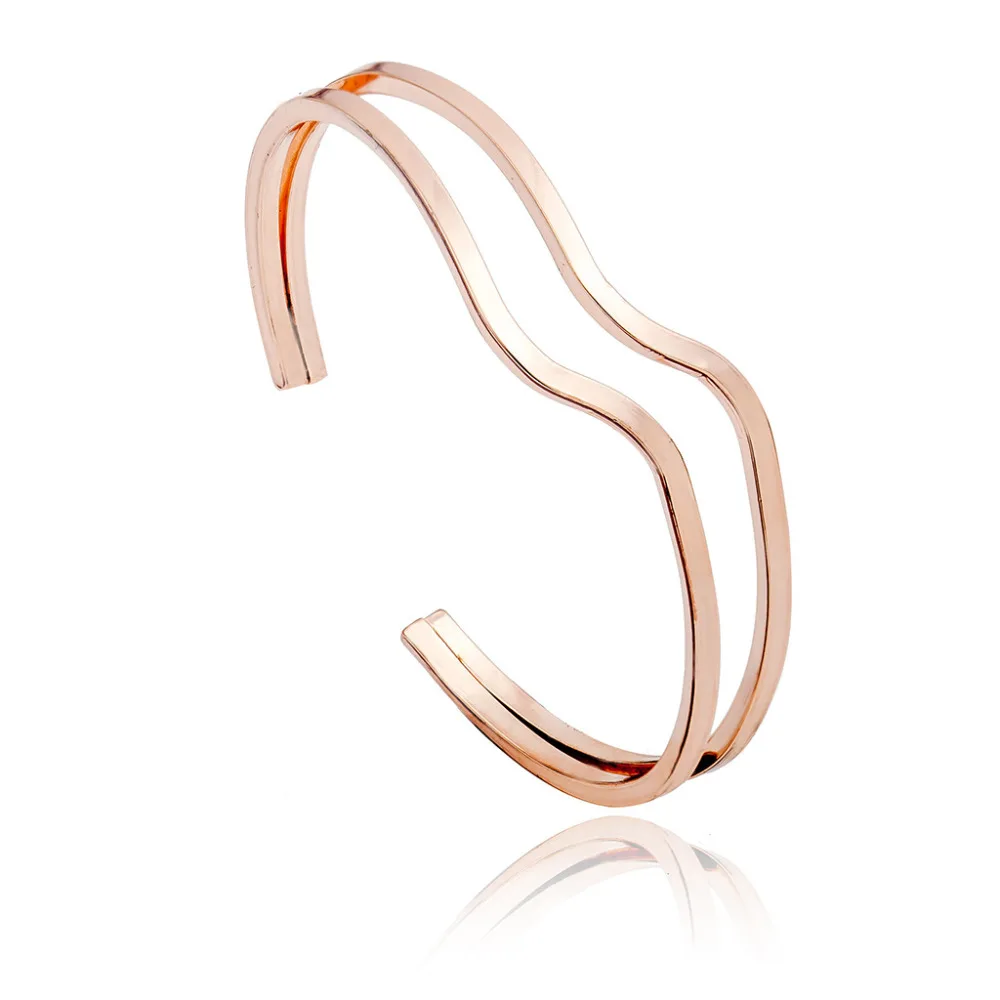 Silver Gold Black Plated Bangles Open Bracelet Cuff Wave Charm Hollow Metal Women Men Hand Jewelry Adjustable Accessories
Silver Gold Black Plated Bangles Open Bracelet Cuff Wave Charm Hollow Metal Women Men Hand Jewelry Adjustable Accessories