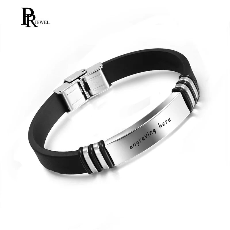 Personalized Custom Engravable Message Men Stainless Steel Silicone Rubber Bracelet 8.8"
Personalized Custom Engravable Message Men Stainless Steel Silicone Rubber Bracelet 8.8"