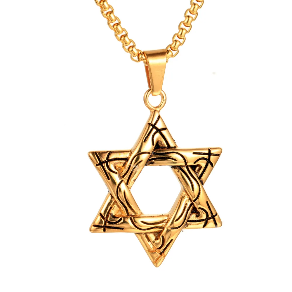 Stainless Steel Hexagon Star Amulet Good Lucky Man Men Necklaces Chain Pendants Punk Rock for Male Boy Fashion Jewelry Gift
Stainless Steel Hexagon Star Amulet Good Lucky Man Men Necklaces Chain Pendants Punk Rock for Male Boy Fashion Jewelry Gift