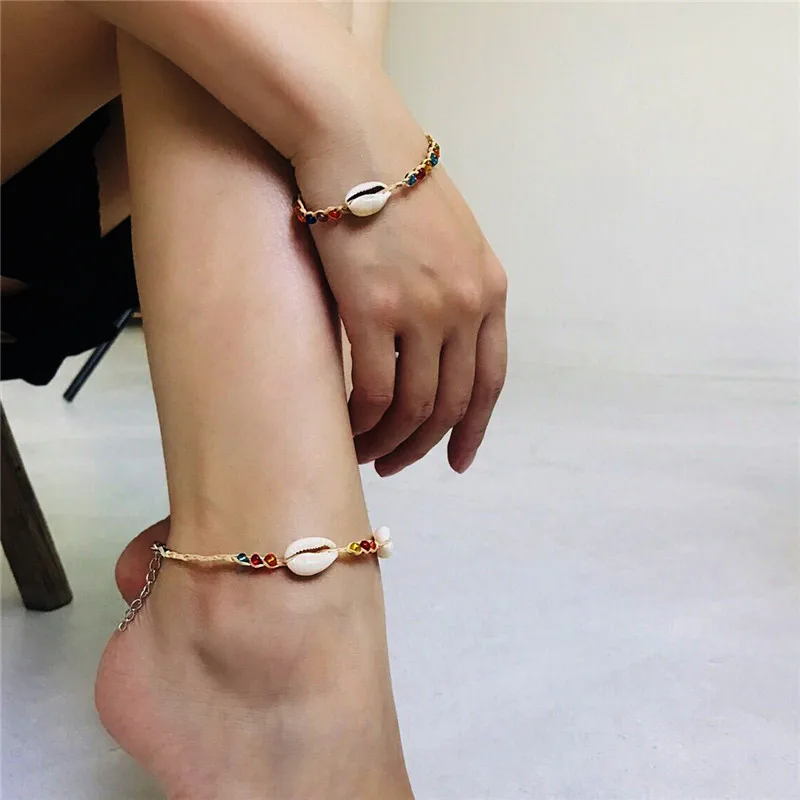 bohemian braiding anklet Shells crystal handwoven macrame pu leather cord friendship bracelet foot chain on the leg jewelry
bohemian braiding anklet Shells crystal handwoven macrame pu leather cord friendship bracelet foot chain on the leg jewelry