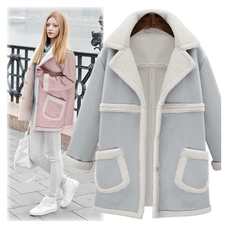 Autumn Winter Women Cardigan Suede Leather Fleece Jacket Overcoat Female Lapel Woolen Lamb Thicken Warm Coat Tops Cotton Clothes
Autumn Winter Women Cardigan Suede Leather Fleece Jacket Overcoat Female Lapel Woolen Lamb Thicken Warm Coat Tops Cotton Clothes