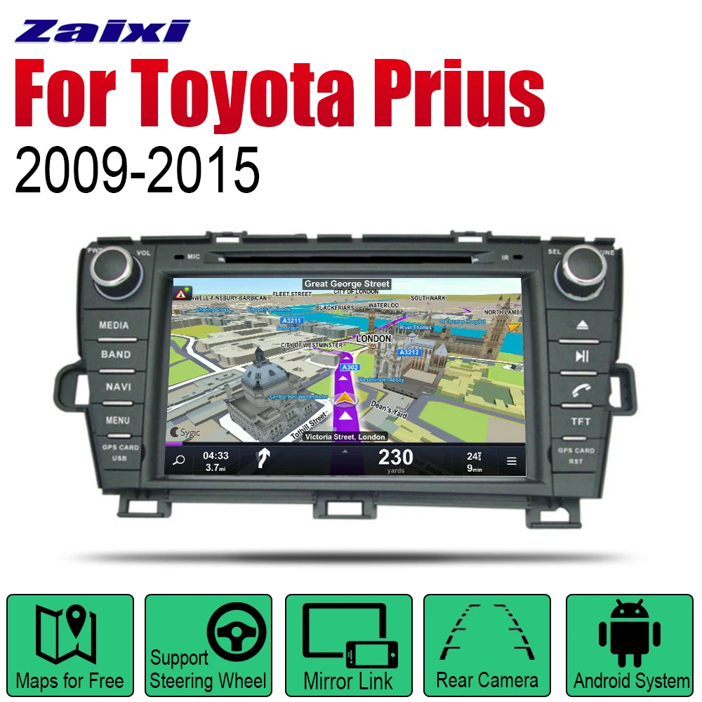 ZaiXi Android Car DVD GPS Navi for Toyota Prius 2009~2015 player Navigation WiFi Bluetooth Mulitmedia system audio stereo EQ
ZaiXi Android Car DVD GPS Navi for Toyota Prius 2009~2015 player Navigation WiFi Bluetooth Mulitmedia system audio stereo EQ