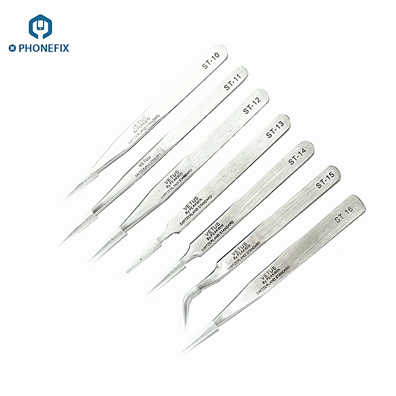 PHONEFIX Original Vetus Anti-static Precision Tweezers Stainless Steel High Precision Anti Acid Tweezers Repair Hand Tools
PHONEFIX Original Vetus Anti-static Precision Tweezers Stainless Steel High Precision Anti Acid Tweezers Repair Hand Tools