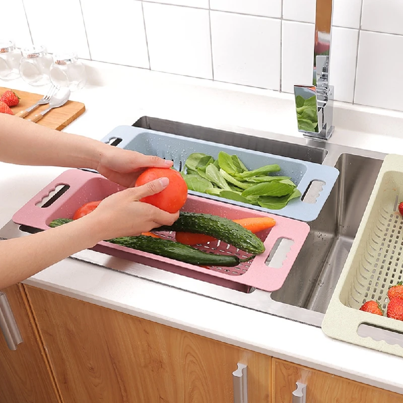 Kitchen Sink Dish Drainer Drying Rack Washing Holder Basket Great Organizer Blue Pink White Tray Storage Basket
