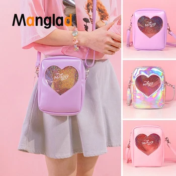 Manglad Fashion Trend Heart Messenger Bag Cosmetic bag Cross Body Bag Hologram PVC Soft Shoulder Bags Bentoy Women Handbags
Manglad Fashion Trend Heart Messenger Bag Cosmetic bag Cross Body Bag Hologram PVC Soft Shoulder Bags Bentoy Women Handbags