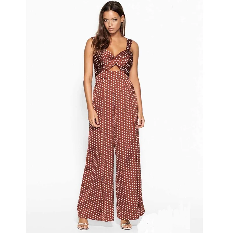 2019 Runway Designer Vintage Dot Print Summer Woman Jumpsuit Off Shoulder Backless Wide Leg Sexy Suit Holiday Vacation Jumpsuit
2019 Runway Designer Vintage Dot Print Summer Woman Jumpsuit Off Shoulder Backless Wide Leg Sexy Suit Holiday Vacation Jumpsuit