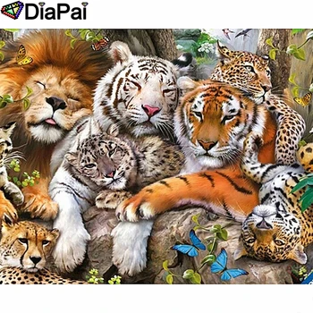 DIAPAI Diamond Painting 5D DIY 100% Full Square/Round Drill "Lion leopard tiger" Diamond Embroidery Cross Stitch 3D Decor A24570 
DIAPAI Diamond Painting 5D DIY 100% Full Square/Round Drill "Lion leopard tiger" Diamond Embroidery Cross Stitch 3D Decor A24570