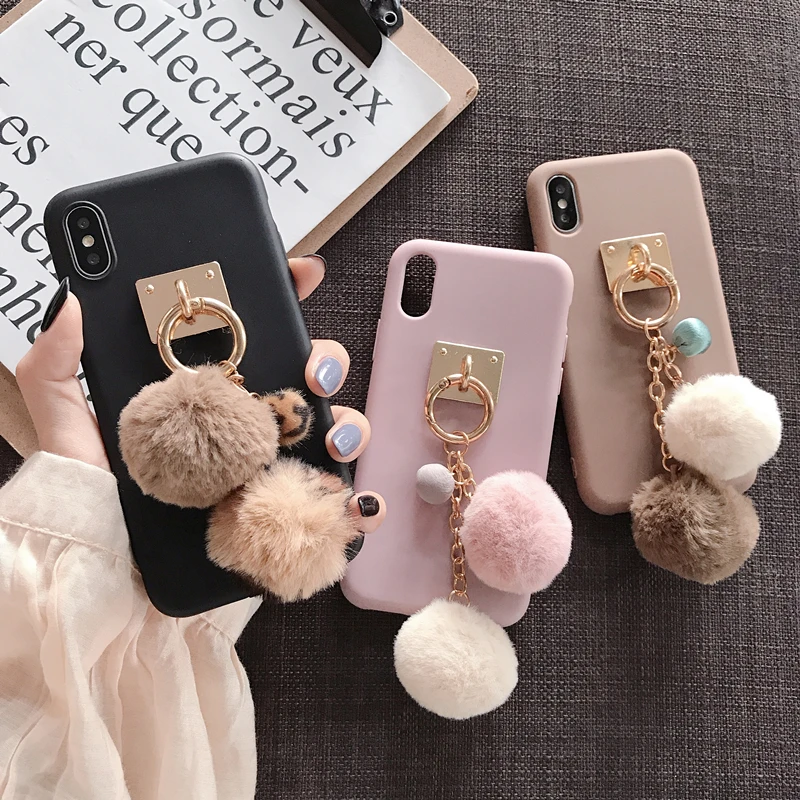 Luxury Cute 3D fox fur ball keychain silicone PINK phone case for iphone X XR XS MAX 6S 7 8 plus for samsung S8 S9 S10 Note
Luxury Cute 3D fox fur ball keychain silicone PINK phone case for iphone X XR XS MAX 6S 7 8 plus for samsung S8 S9 S10 Note