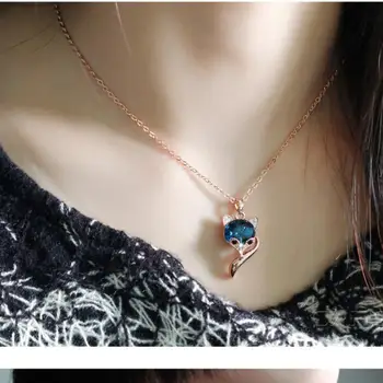 ZHAO select colour S925 silver cute crystal fox pendant clavicle chain fashion Short girl Accessories necklace
ZHAO select colour S925 silver cute crystal fox pendant clavicle chain fashion Short girl Accessories necklace