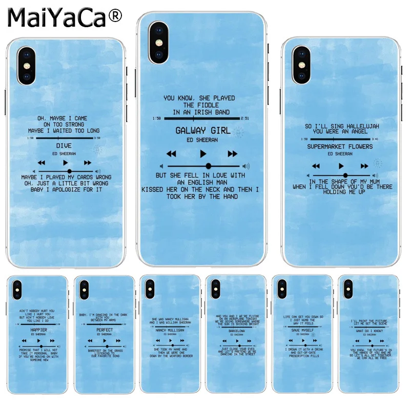 MaiYaCa Ed Sheeran Lyrics Pictures Painted cover Colourful Style Design Phone Case for iPhone 8 7 6 6S Plus X XS max 5 5S SE XR
MaiYaCa Ed Sheeran Lyrics Pictures Painted cover Colourful Style Design Phone Case for iPhone 8 7 6 6S Plus X XS max 5 5S SE XR