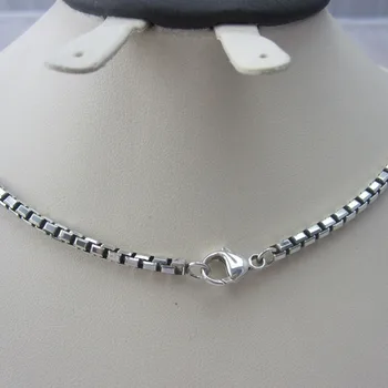 Solid 925 Sterling Silver 3MM Box Chain Men's Necklace 20 22 24 26 inches 2MM Box Chain Women's Necklace 18 inches 
Solid 925 Sterling Silver 3MM Box Chain Men's Necklace 20 22 24 26 inches 2MM Box Chain Women's Necklace 18 inches