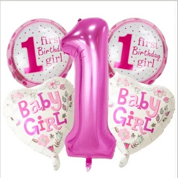 AUTOPS 5PCS Blue Pink Toy Happy Birth Balloon Decoration