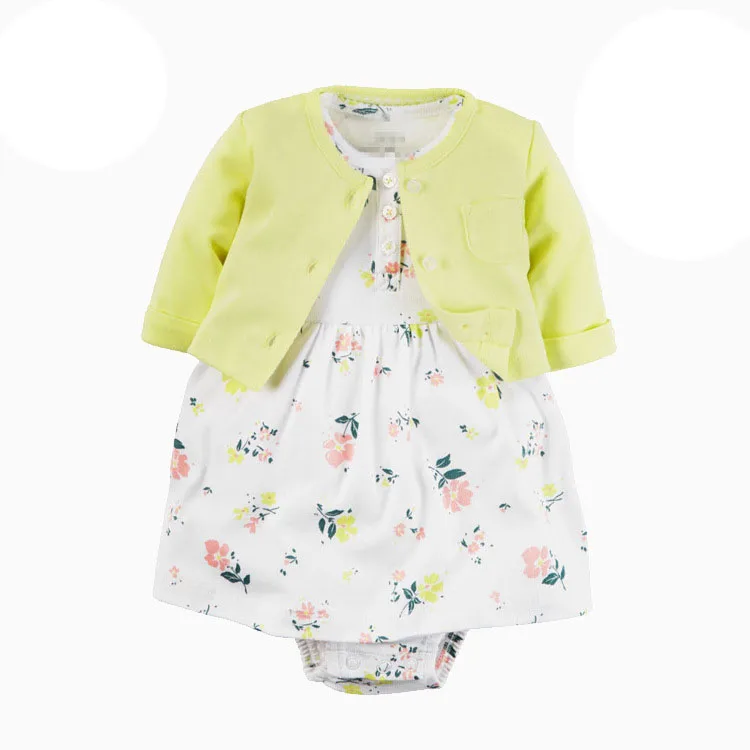 BGYCHID 2018 Baby Girl Dress Toddlers Spring Autumn 2pcs Coat+Dress for Toddlers Baby Girls Clothing 110