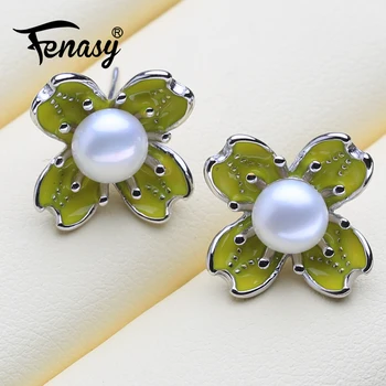 FENASY Natural Freshwater Pearl Earrings For Women Female Bohemian Green Flower 925 Sterling Silver Stud Earrings
FENASY Natural Freshwater Pearl Earrings For Women Female Bohemian Green Flower 925 Sterling Silver Stud Earrings