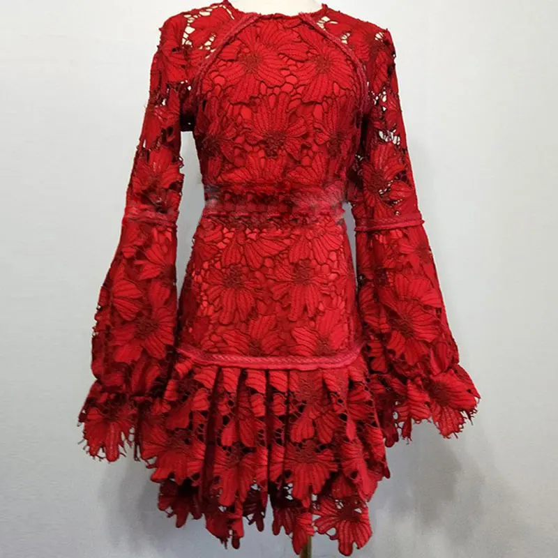 Red RoosaRosee 2019 Runway Sexy Floral Hollow-out Lantern Sleeve Red Dresses Women's Vestido Robe Femme Elegant Party MIni Dress
Red RoosaRosee 2019 Runway Sexy Floral Hollow-out Lantern Sleeve Red Dresses Women's Vestido Robe Femme Elegant Party MIni Dress