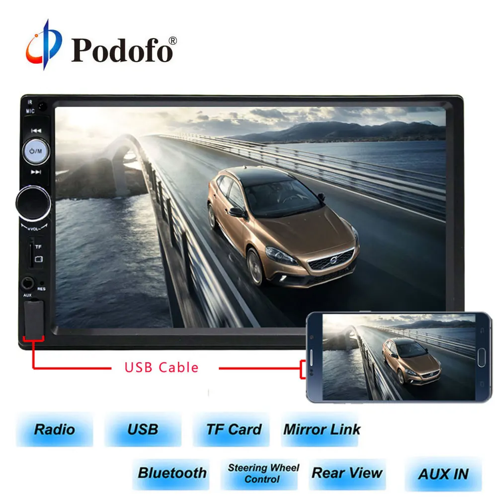 Podofo 2din car radio 7" HD Player MP5 Touch Screen Digital Display Bluetooth Multimedia USB Mirror Link Backup Camera Autoradio
Podofo 2din car radio 7" HD Player MP5 Touch Screen Digital Display Bluetooth Multimedia USB Mirror Link Backup Camera Autoradio