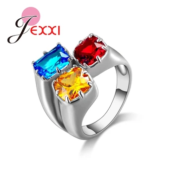 New Design Fashion Brand 925 Sterling Silver Rings Three Mixed Color Cubic Zirconia Women Ring For Party Bijoux
New Design Fashion Brand 925 Sterling Silver Rings Three Mixed Color Cubic Zirconia Women Ring For Party Bijoux