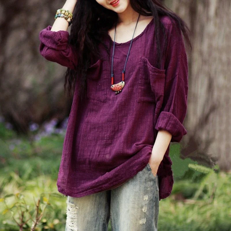 Romacci 2019 Korean Women Loose Cotton Linen Blouse Casual Long Sleeve Ethnic Vintage Solid Tops Female Tunic Plus Size Blusas
Romacci 2019 Korean Women Loose Cotton Linen Blouse Casual Long Sleeve Ethnic Vintage Solid Tops Female Tunic Plus Size Blusas