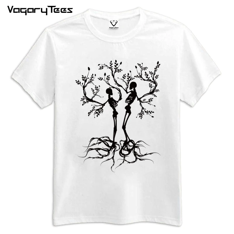 Мужская футболка с принтом Wild Ink Skull Tree летняя высокого качества на заказ модные