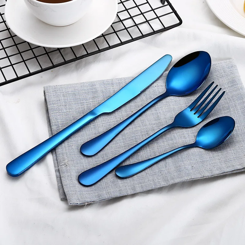 Blue Cutlery Knives Sets Tableware Travel 18/10 Stainless Steel Cutlery Portable Silverware Kits Forks Knives Spoons Set
Blue Cutlery Knives Sets Tableware Travel 18/10 Stainless Steel Cutlery Portable Silverware Kits Forks Knives Spoons Set