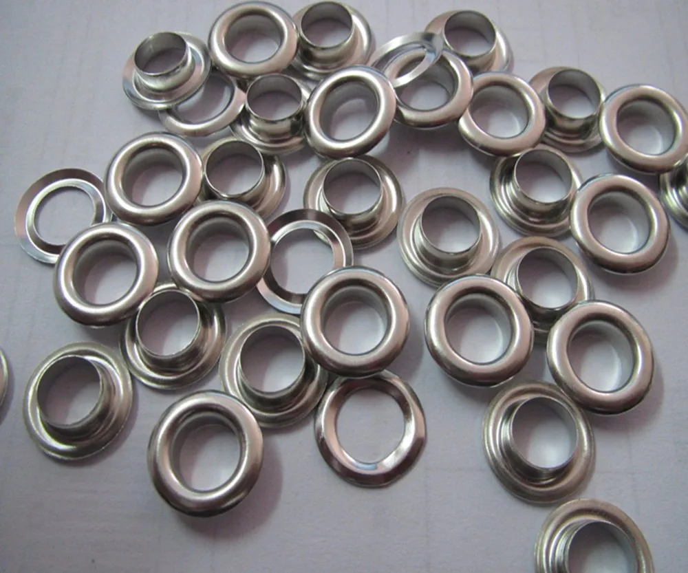 

Free shipping 9mm brass plating silver white metal eyelets for apparel eyelets whosale price 1000set