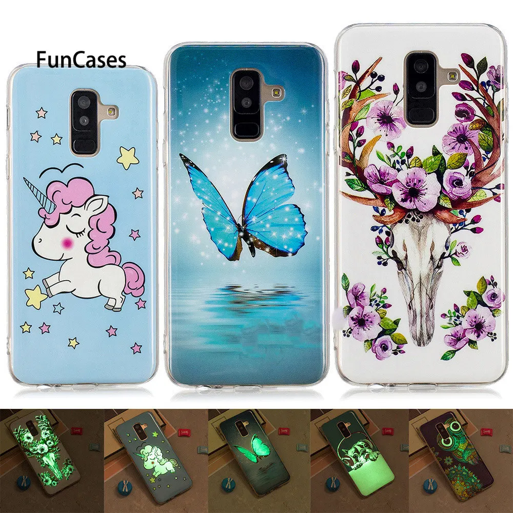 Светящийся чехол для samsung Galaxy A6 Plus 2018 A605 A605F мягкий телефона из ТПУ A605FN/DS SM