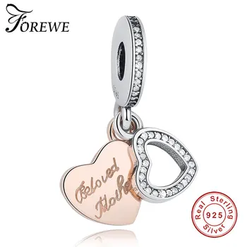 FOREWE 100% Sterling Silver Rose Gold Love Heart Pendant Charm Beads Beloved Mother fit Pandora Charm Bracelet DIY Jewelry
FOREWE 100% Sterling Silver Rose Gold Love Heart Pendant Charm Beads Beloved Mother fit Pandora Charm Bracelet DIY Jewelry