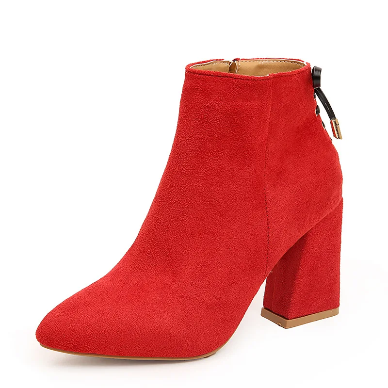2019 autumn and winter England Martin boots thick with high-heeled fashion women's booties red 0220
2019 autumn and winter England Martin boots thick with high-heeled fashion women's booties red 0220