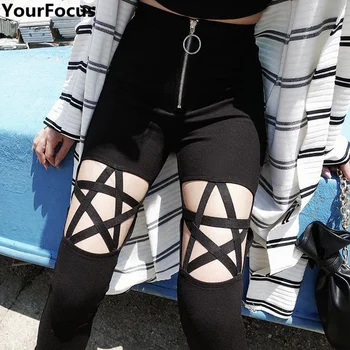 Harajuku vintage ins hot retro gothic style Pentacle pattern high waist pencil hollow out ring zipper long pants YQ-772
Harajuku vintage ins hot retro gothic style Pentacle pattern high waist pencil hollow out ring zipper long pants YQ-772