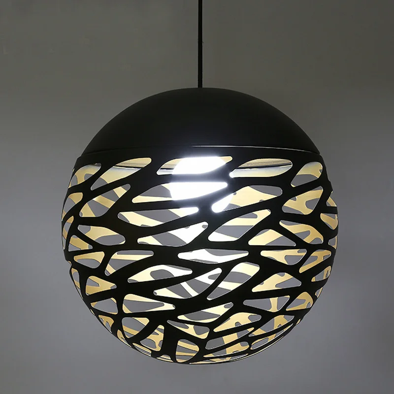 Modern Laser Cut Pendant Light Indoor Decorative Dining Room Pendant Lamp Black White Contemporary Pendant Light (14)