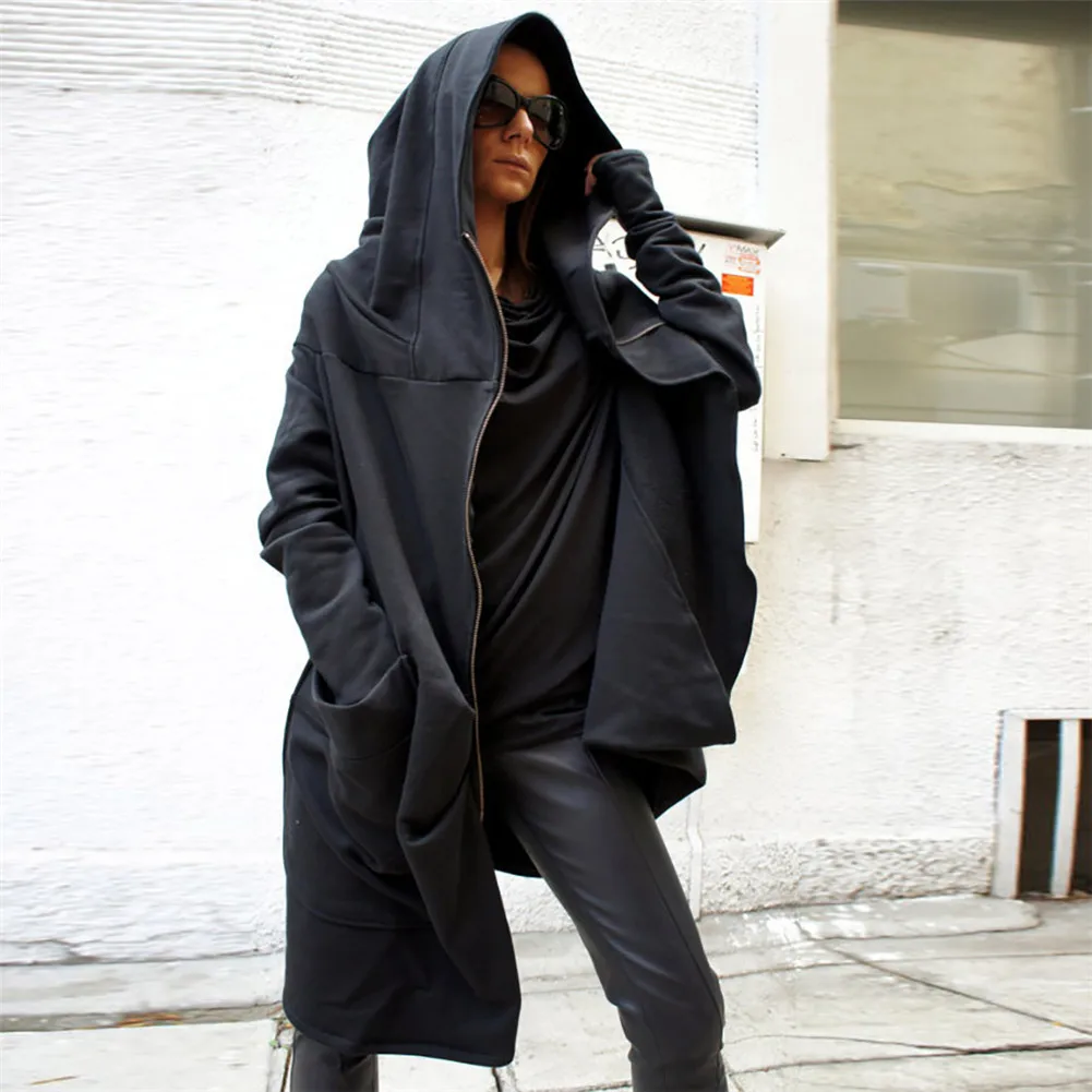 2019 Autumn Spring Women Casual Long Zipper Hooded Coat Hoodies Sweatshirt Vintage L/XL Black Outwear Hoody Coat Women Clothing
2019 Autumn Spring Women Casual Long Zipper Hooded Coat Hoodies Sweatshirt Vintage L/XL Black Outwear Hoody Coat Women Clothing