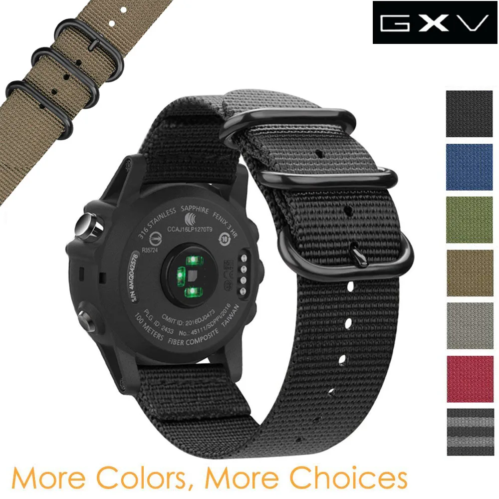 Ремешок GXV для наручных часов нейлоновый сменный Браслет премиум класса Garmin Fenix 6X