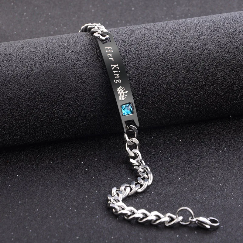 Black And Gold Color Couple Bracelets Her King Stainless Steel Crystal Crown Love Heart Charm Bracelet For Men And Women Jewelry
Black And Gold Color Couple Bracelets Her King Stainless Steel Crystal Crown Love Heart Charm Bracelet For Men And Women Jewelry