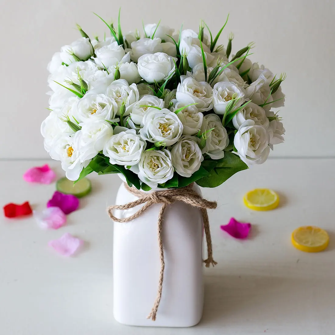 Rose Pink Silk 10 heads Artificial Flowers Bouquet Cheap Fake Flowers for Home Wedding Decoration indoor Marriage Bride bouquet
Rose Pink Silk 10 heads Artificial Flowers Bouquet Cheap Fake Flowers for Home Wedding Decoration indoor Marriage Bride bouquet