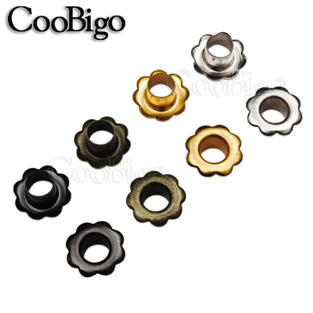 100pcs Hole 4.5mm Metal Flower Shape Eyelets Leathercraft DIY Scrapbooking Shoes Boots Belt Cap Bag Tags Cloth Sewing Accessory
100pcs Hole 4.5mm Metal Flower Shape Eyelets Leathercraft DIY Scrapbooking Shoes Boots Belt Cap Bag Tags Cloth Sewing Accessory