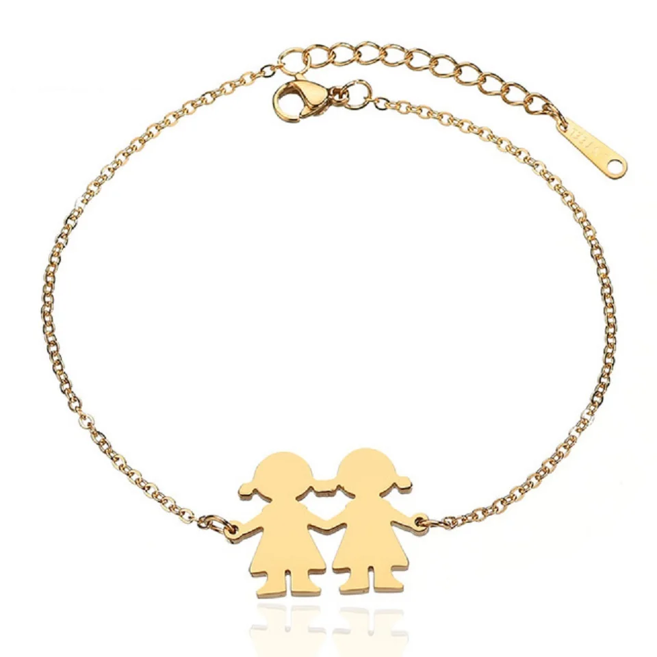 Lucky Friendship Kids Children Bracelets for Women Gold Stainless Steel Sister Daughter Family Members Charm Bangles
Lucky Friendship Kids Children Bracelets for Women Gold Stainless Steel Sister Daughter Family Members Charm Bangles