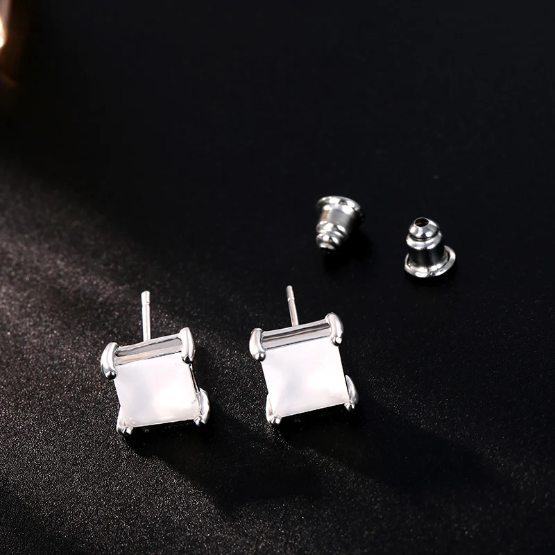 CARSINEL 3 Colors Square Cubic Zircon Stud Earring Trendy Silver color Ear Studs for Women Wedding Party Gift ER0532 
CARSINEL 3 Colors Square Cubic Zircon Stud Earring Trendy Silver color Ear Studs for Women Wedding Party Gift ER0532