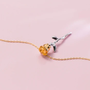 Gold Rose Pendants Necklace 925 Silver Kolye Charm Minimalism Vintage Boho Bijoux Femme Collier Necklace Women Jewelry Joyas
Gold Rose Pendants Necklace 925 Silver Kolye Charm Minimalism Vintage Boho Bijoux Femme Collier Necklace Women Jewelry Joyas