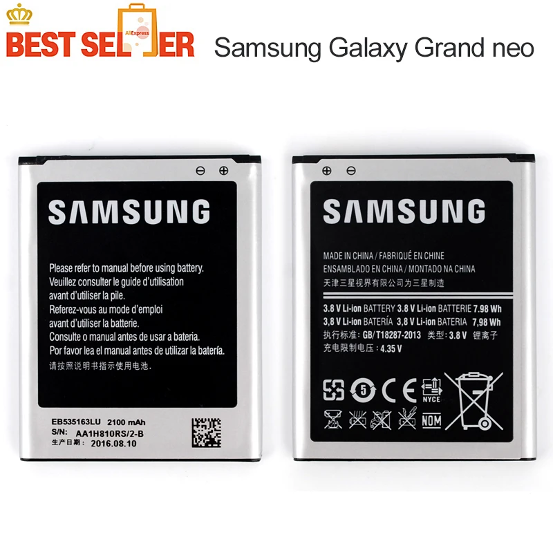 Replacement Original Phone Battery EB535163LU for Samsung Galaxy Grand DUOS I9080 I879 I9118 I9082 GT-i9082 Free Shipping
Replacement Original Phone Battery EB535163LU for Samsung Galaxy Grand DUOS I9080 I879 I9118 I9082 GT-i9082 Free Shipping