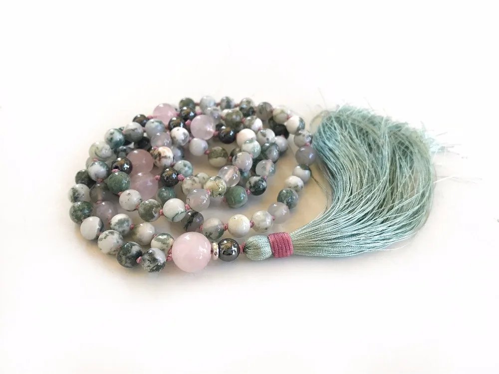 108 MALA Necklace Hand Knotted Tree Agates And RoseQuartz Mala Necklace 2019 NEW Style Yoga Meditation Tassel Prayer Necklace
108 MALA Necklace Hand Knotted Tree Agates And RoseQuartz Mala Necklace 2019 NEW Style Yoga Meditation Tassel Prayer Necklace