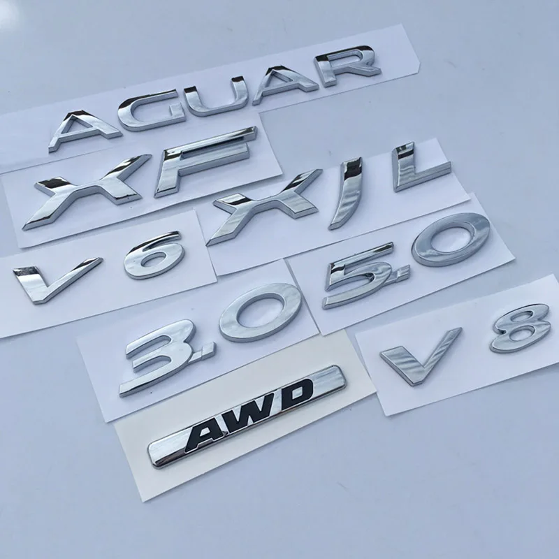V6 V8 3.0 5.0 XF XJL AWD Letters Bar Emblem for Jaguar XJ F-TYPE F-PACE Chrome Badge Fender Trunk Discharging Capacity Car Logo
V6 V8 3.0 5.0 XF XJL AWD Letters Bar Emblem for Jaguar XJ F-TYPE F-PACE Chrome Badge Fender Trunk Discharging Capacity Car Logo