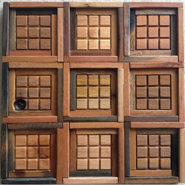 Image 100% natural wood tile, wooden mosaic kitchen backsplash, wall tiles, floor tiles, HME4047