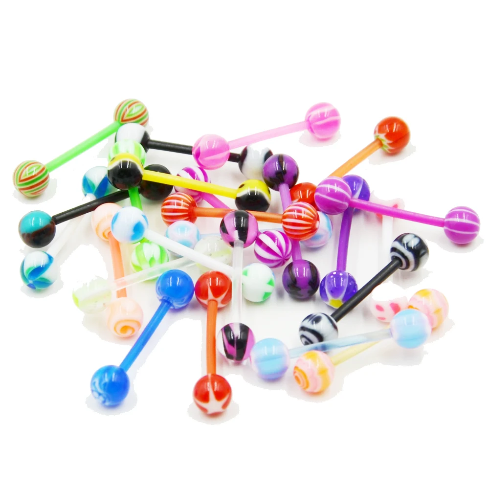 25pcs/set Bioplast Flexible Tongue Ring Piercing Barbell Set No Duplicated Tongue Retainer Bars Body Jewelry
25pcs/set Bioplast Flexible Tongue Ring Piercing Barbell Set No Duplicated Tongue Retainer Bars Body Jewelry