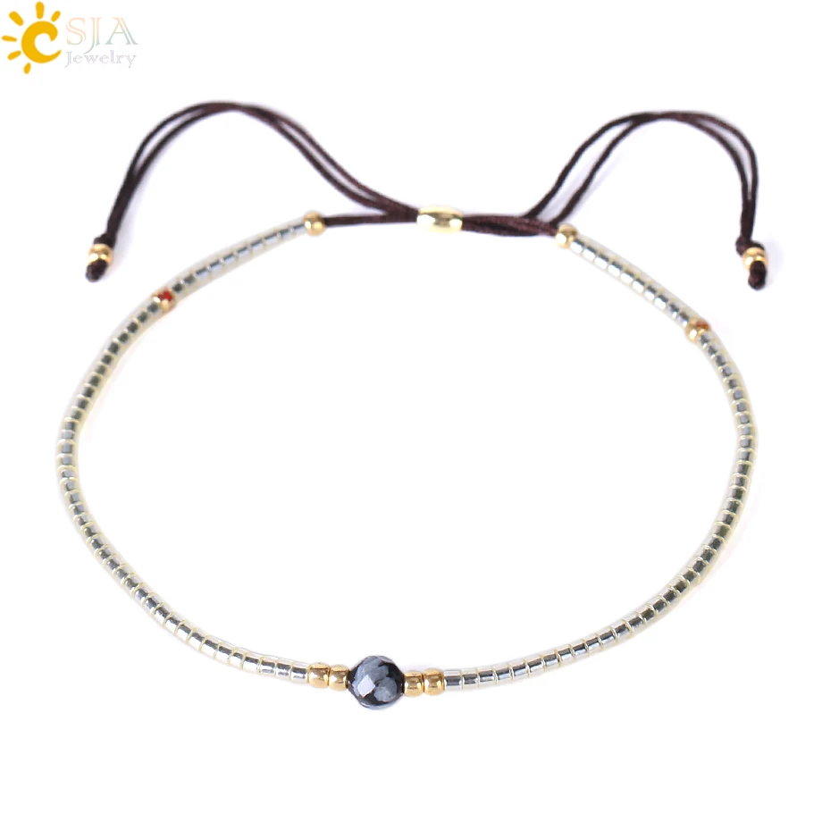 CSJA Adjustable Lace-up Charm Friendship Bracelets 1.5mm Yellow Crystal Miyuki Beads Link & Chain Jewelry Pulseira Feminina S027
CSJA Adjustable Lace-up Charm Friendship Bracelets 1.5mm Yellow Crystal Miyuki Beads Link & Chain Jewelry Pulseira Feminina S027