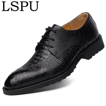 Spring Pointed Toe Aligator Print Men Shoes Lace Up Breathable Casual Business Dress Shoes Fashion Men Leather Shoes Size 38-44
Spring Pointed Toe Aligator Print Men Shoes Lace Up Breathable Casual Business Dress Shoes Fashion Men Leather Shoes Size 38-44