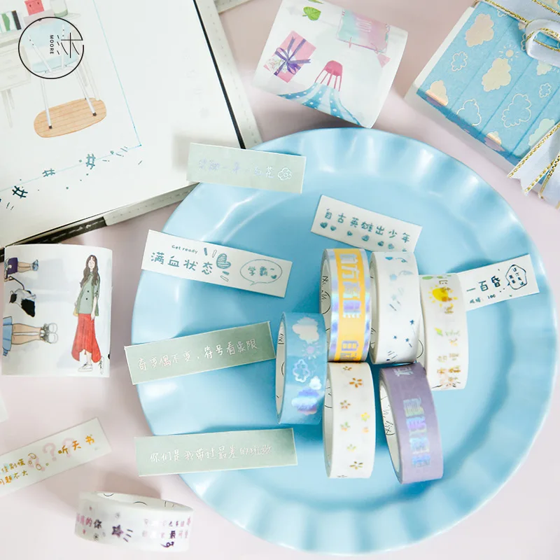 Girl Clouds Gold Star Laser Gilding Decor Adhesive Tape Journal Masking Washi Tape DIY Scrapbooking Sticker Label Stationery
Girl Clouds Gold Star Laser Gilding Decor Adhesive Tape Journal Masking Washi Tape DIY Scrapbooking Sticker Label Stationery
