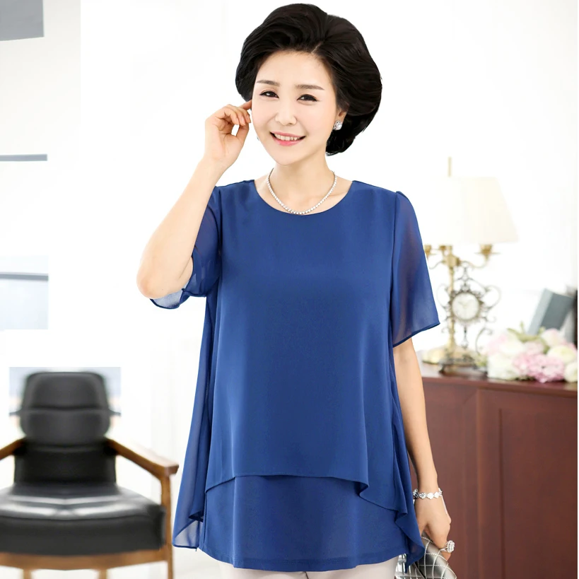 Plus Size 6XL Middle-Aged Women Summer Clothing Pure Color Chiffon Blouse Shirt O-Neck Short Sleeve Loose Body Casual Top W241
Plus Size 6XL Middle-Aged Women Summer Clothing Pure Color Chiffon Blouse Shirt O-Neck Short Sleeve Loose Body Casual Top W241